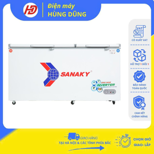 [ SHIP HOẢ TỐC HÀ NỘI ]Tủ đông 2 ngăn 2 cánh Sanaky inverter VH-6699W3 (485 lít)- Chính hãng BH-24 t
