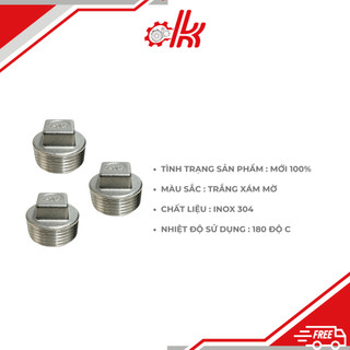 Bít ren ngoài inox 304P- Nút Bịt Ren Ngoài Inox 304 - Ốc Bít Ống Nước