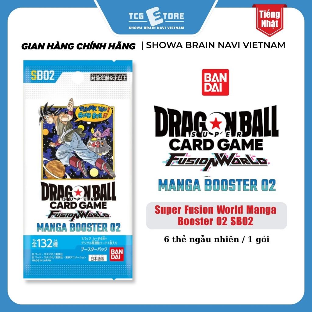 Thẻ Dragon Ball Super Card Game Fusion World Manga Booster 02 SB02 Tiếng Nhật - gói 6 thẻ + code car
