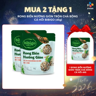   Tặng 1 gói cùng vị  Combo 2 gói Rong biển nướng giòn rắc cơm trộn cơm Hàn Quốc Bibigo-Vị Nước Tương  Cá Hồi  50g + 45g  