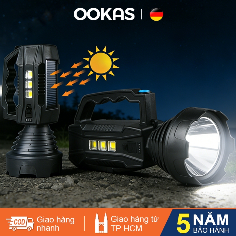 OOKAS đèn pin siêu sáng, đèn pin 20000LM, USB-C,Chống thấm nước ngoài trời, đèn cắm trại, Sạc năng l