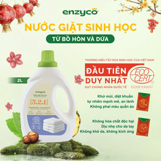  Nước Giặt Sinh Học ENZYCO Từ Bồ Hòn Và Dứa Đạt Chứng Nhận ECODETERGENT-ECOCERT 2L Hương Bạc Hà An Toàn Cho Da Nhạy Cảm 
