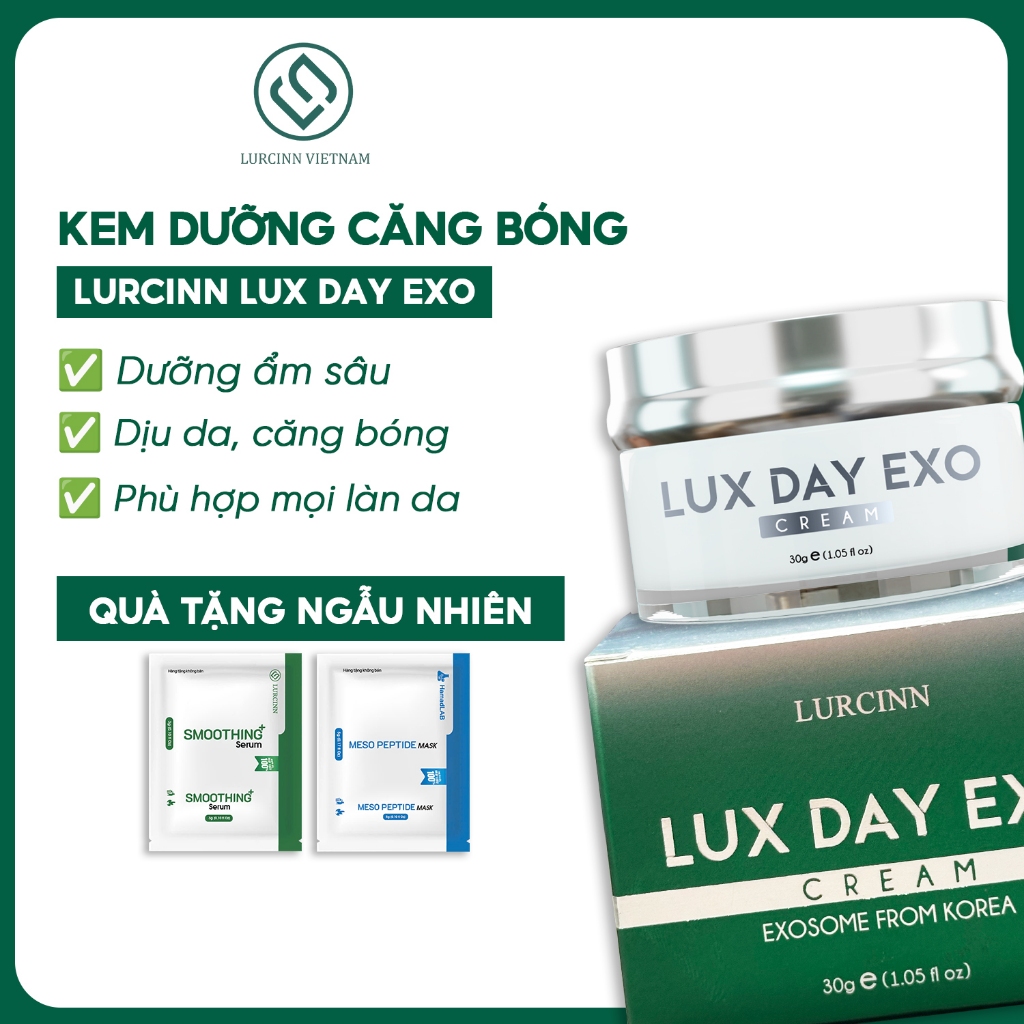Kem Dưỡng Căng Bóng Lurcinn Luxday Exo – Ứng Dụng Công Nghệ Nano Exo Mới Nhất [Tặng Serum Khóa Ẩm Tầ