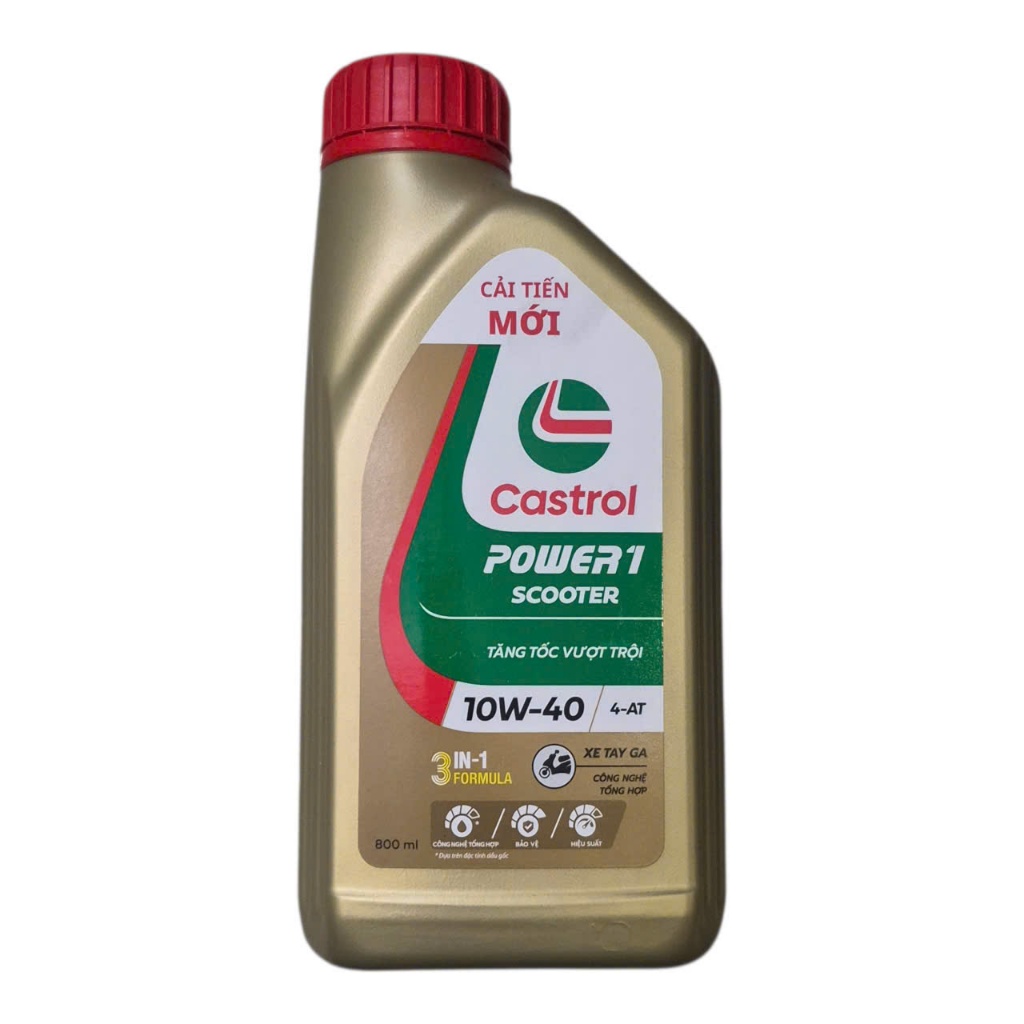 NHỚT TAY GA CASTROL POWER1 10W-40 0,8L và Nhớt Láp