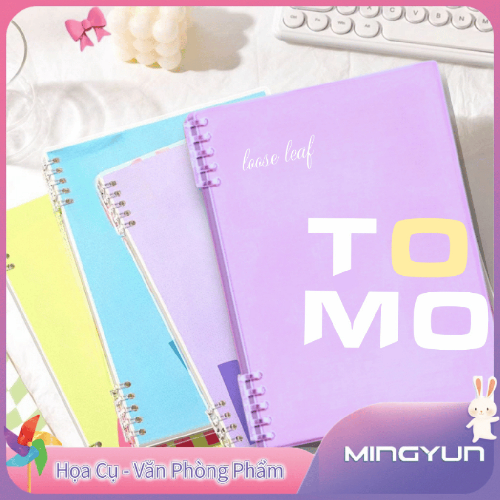 Sổ Còng Ghi Chép A5/B5 120 Trang Future/Pros/Tomo/Comin, Vở Ghi Chép Bìa Nhựa 2 Lớp Thay Được Giấy