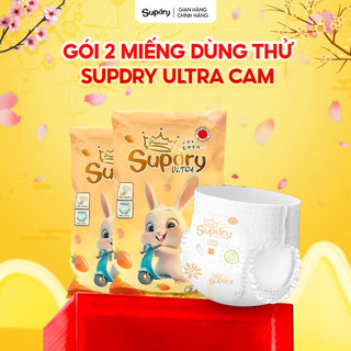  Túi 2 Miếng Dùng Thử Tã Bỉm Supdry Ultra Cam Cao Cấp Chống Hăm Siêu Thấm Hút cho bé 4kg-20kg  QT  