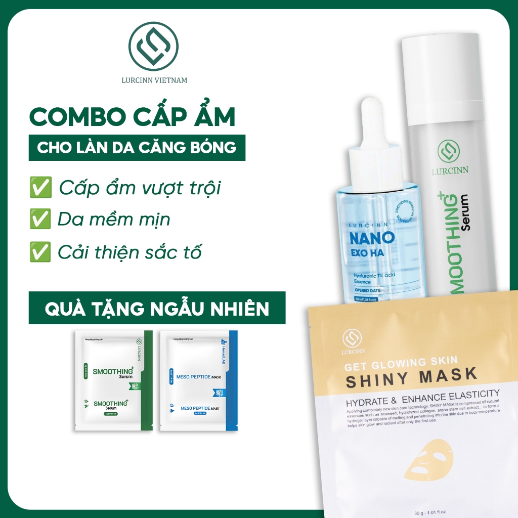 Combo Serum & Mặt Nạ LURCINN Siêu Cấp Ẩm, Khóa Ẩm, Phục Hồi Da Mịn Màng Chuẩn Hàn | Lurcinn Vietnam