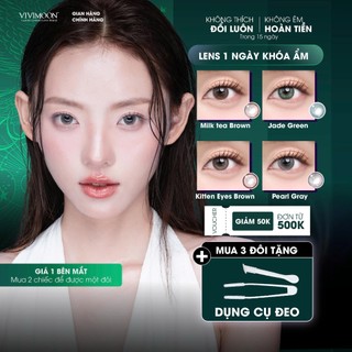  1 Chiếc lens 1 ngày cận VIVIMOON khóa ẩm 4 màu độ cận từ 0 đến 8  Giá 1 bên mắt x2 để đặt 1 đôi  