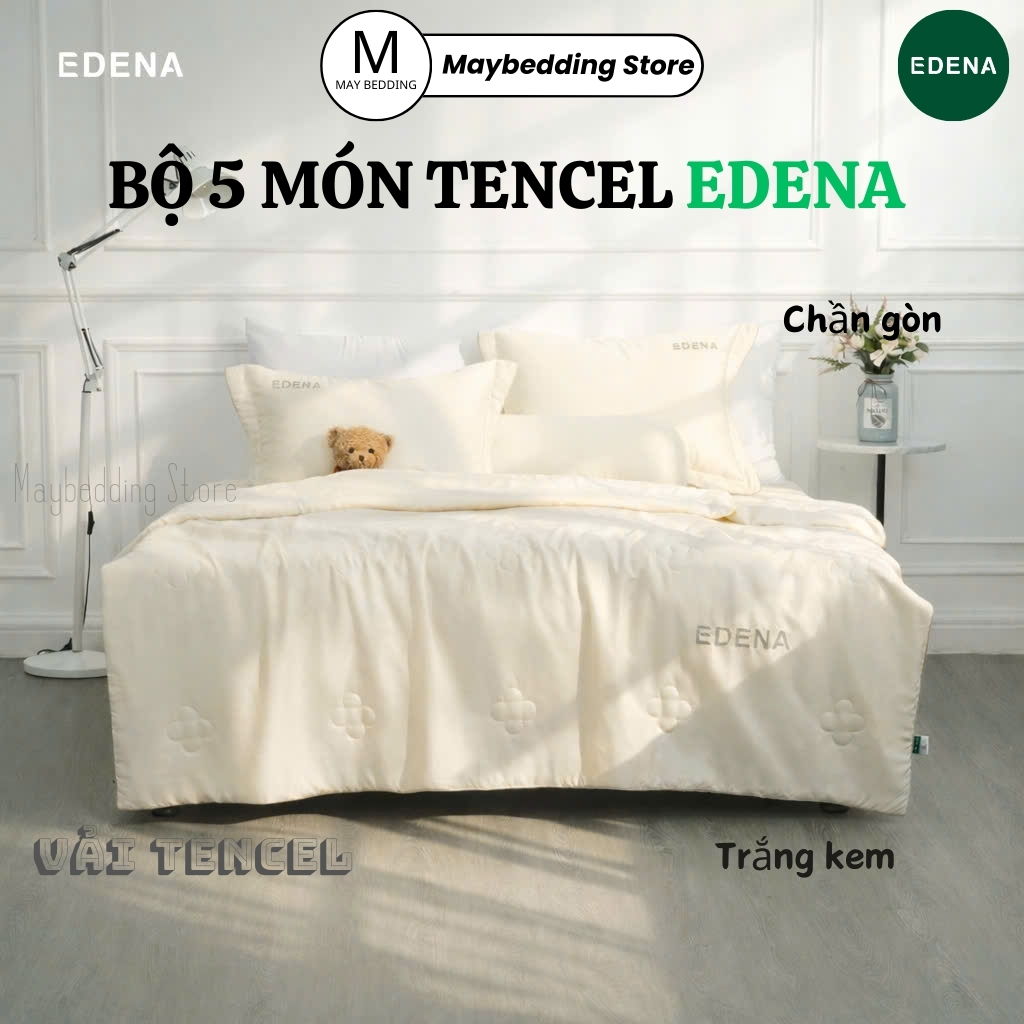 Bộ Chăn Ga Gối Edena Tencel Everyday, Mềm Mịn, Hàng Chính Hãng