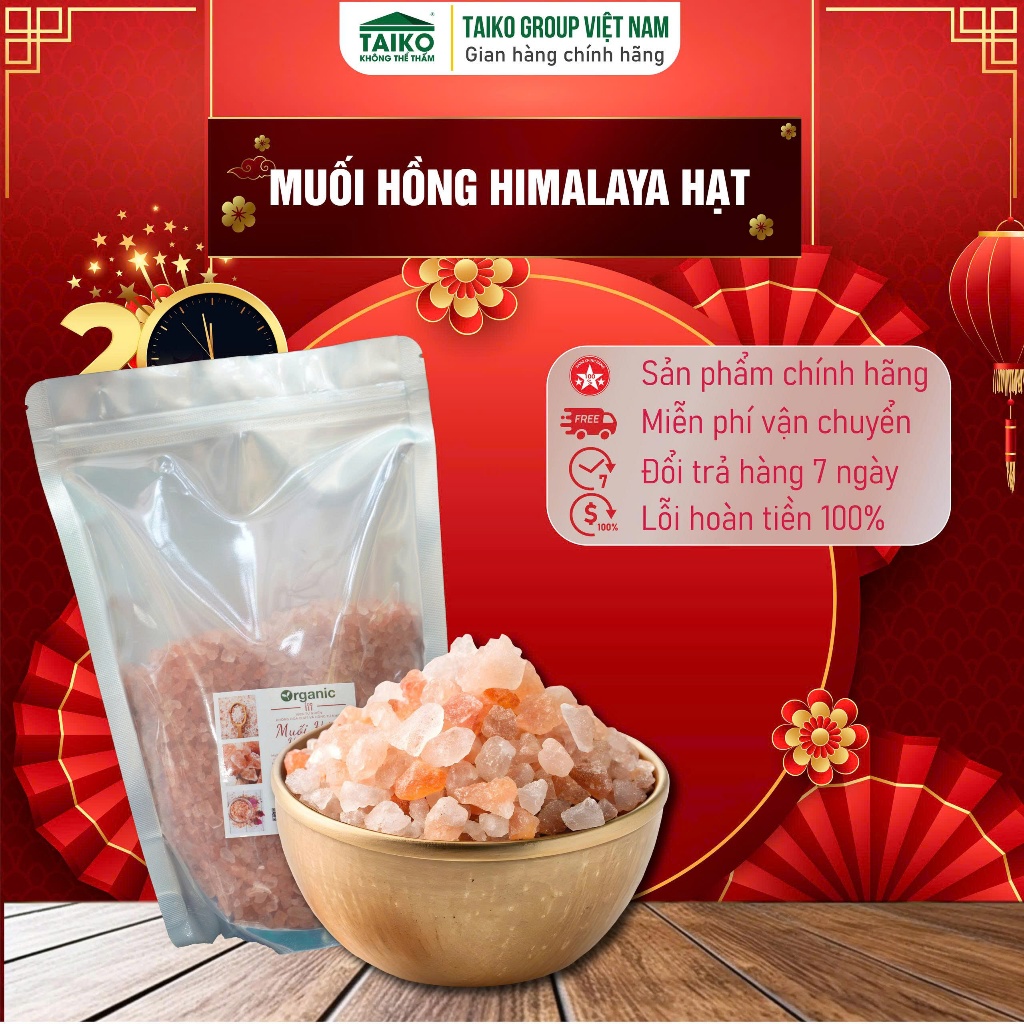 ( Mua từ 69k tặng kèm 100g ) [Chính Hãng] 1kg Muối Hồng Hymalaya dạng hạt thô