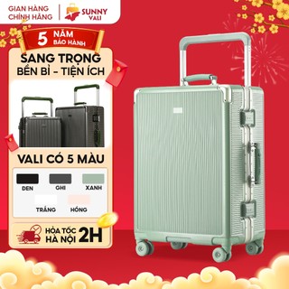  Vali khung nhôm du lịch SUNNY MIRA - vali size 25 21 inch xách tay kí gửi chắc chắn nhựa PC 