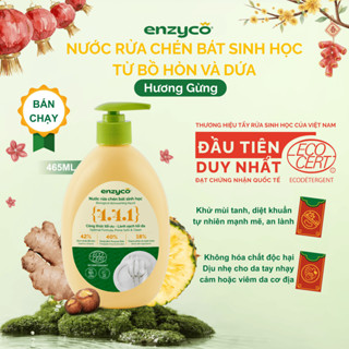  Nước Rửa Chén Bát Sinh Học ENZYCO Từ Bồ Hòn Và Dứa Đạt Chứng Nhận ECODETERGENT-ECOCERT 465ml 