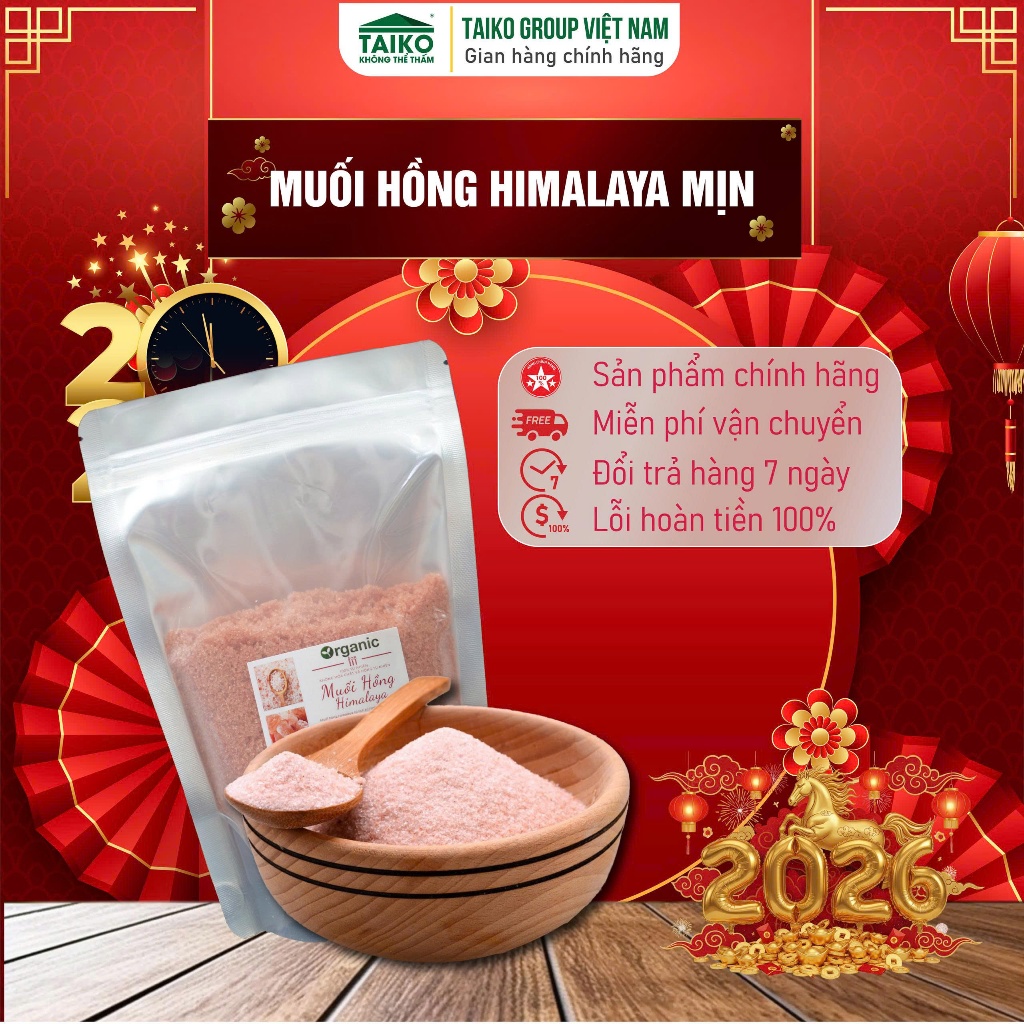 ( Mua từ 69k tặng kèm 100g )Muối Hồng TAIKO Himalaya Organic 1Kg DẠNG MỊN