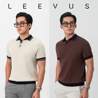  TẶNG HỘP CHO ĐƠN TỪ 499K  Áo polo LEN DỆT KIM Bobble Stitch Knit kiểu dáng Hàn Quốc sang trọng LEEVUS APL350 