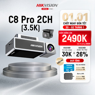  Camera Hành Trình Trước sau Hikvision C8 Pro 3.5K – Wifi 5G khẩu F1.55 ADAS hỗ trợ GPS hỗ trợ 4G BH 12T 