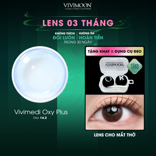  Kính áp tròng VIVIMOON LENS cận trong suốt 3 tháng cho mắt thở Vivimedi Oxy Plus giá 1 chiếc  1 bên mắt  
