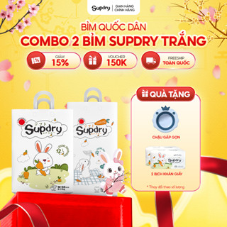   CÓ QUÀ  COMBO 2 Bịch Tã Bỉm Dán Quần Supdry Bỉm Supdry Trắng Mỏng Nhẹ Cho Bé size NB S M L XL XXL XXXL từ 4kg đến 20kg 