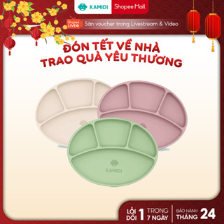  Khay Ăn Dặm Kamidi Silicone Cao Cấp Khay Ăn Dặm Cho Bé Chống Đổ Chịu Nhiệt Tốt 