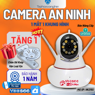  Camera Yoosee 3 Râu HK215S 1 Mắt FullHD 6.0Mpx Xoay 360 độ Có Màu Ban Đêm Thẻ 16Gb-128GB Máy Ảnh 