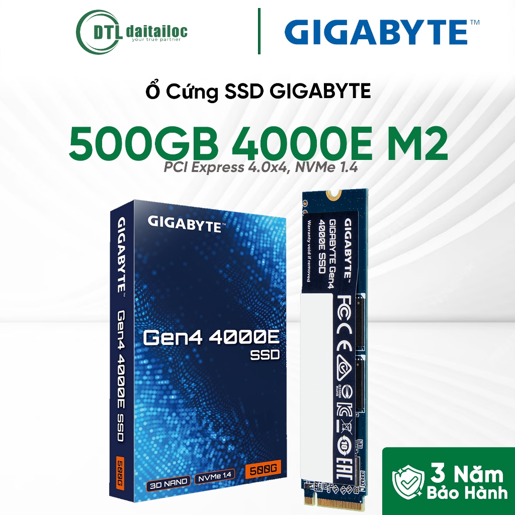 Ổ Cứng SSD GIGABYTE 4000E 500GB M2 2280 NVMe Gen4x4 | Chính Hãng | Bảo Hành 36 Tháng