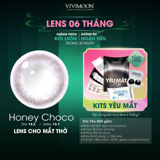  Lens cận VIVIMOON cho mắt thở màu nâu tự nhiên Honey Choco Giá 1 đôi 