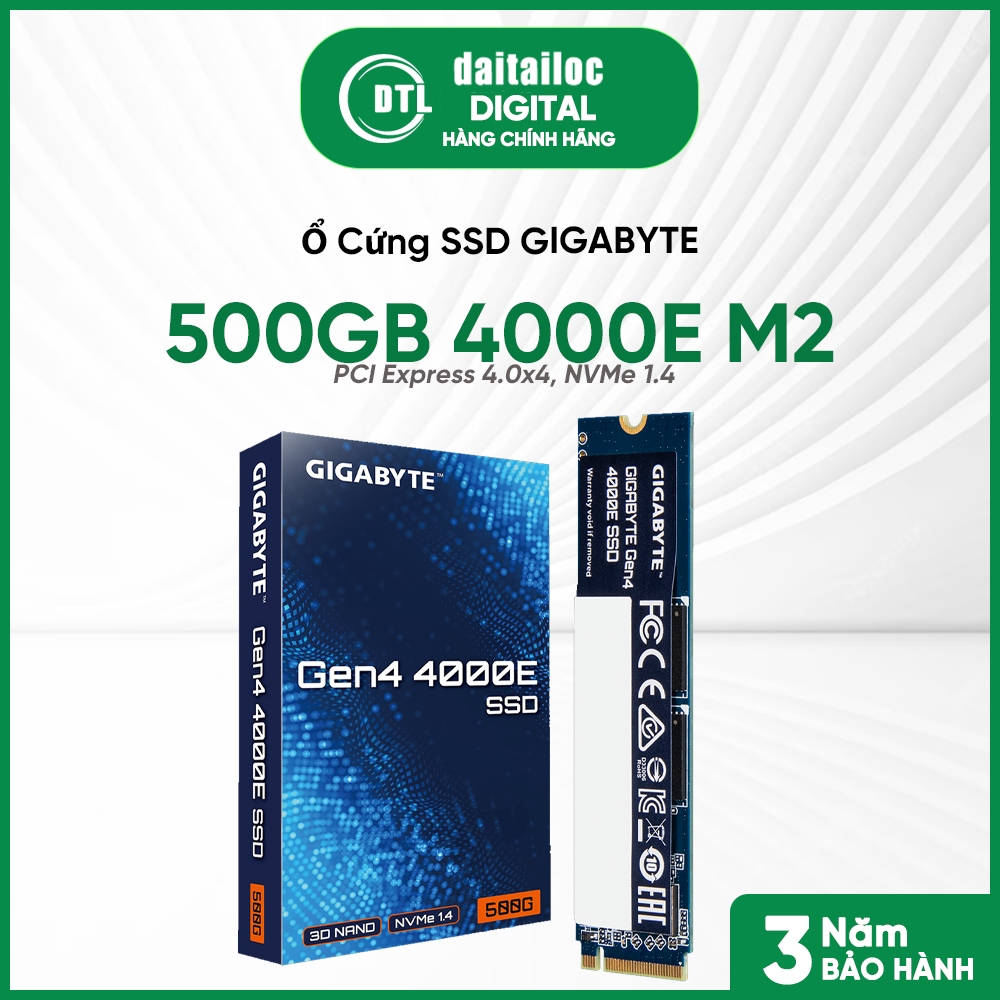 Ổ Cứng SSD GIGABYTE 4000E 500GB M2 2280 NVMe Gen4x4 | Chính Hãng | Bảo Hành 36 Tháng