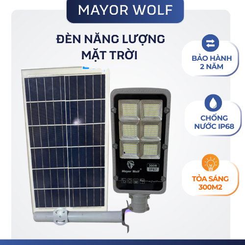 Đèn Đường Năng Lượng Mặt Trời 1 Mayor Wolf – Đèn Solar LED Ngoài Trời IP68, Chiếu Sáng Rộng
