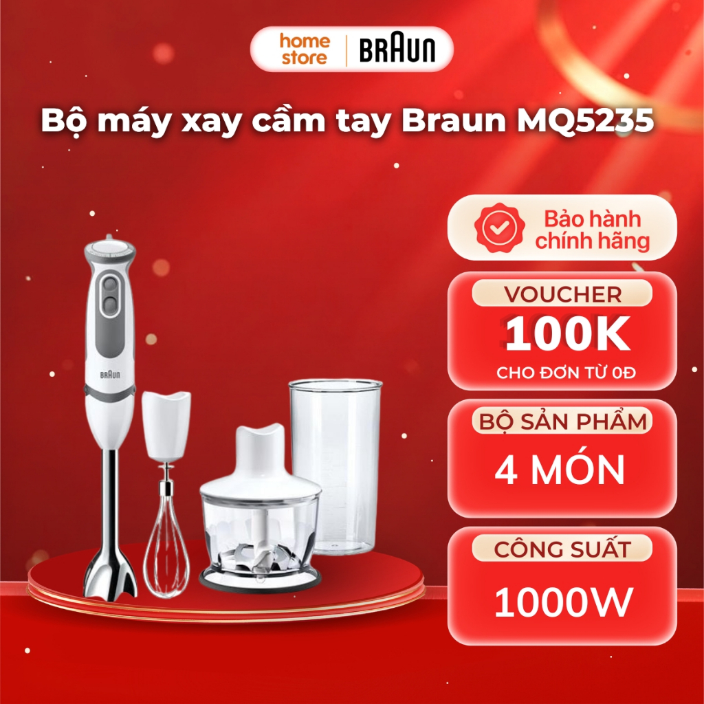 Máy Xay Cầm Tay Braun MQ5235 Công Suất 1000W - Hàng Chính Hãng