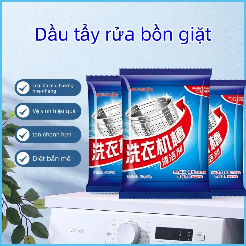 Bột tẩy lồng giặt – bột vệ sinh máy giặt khử mùi diệt khuẩn