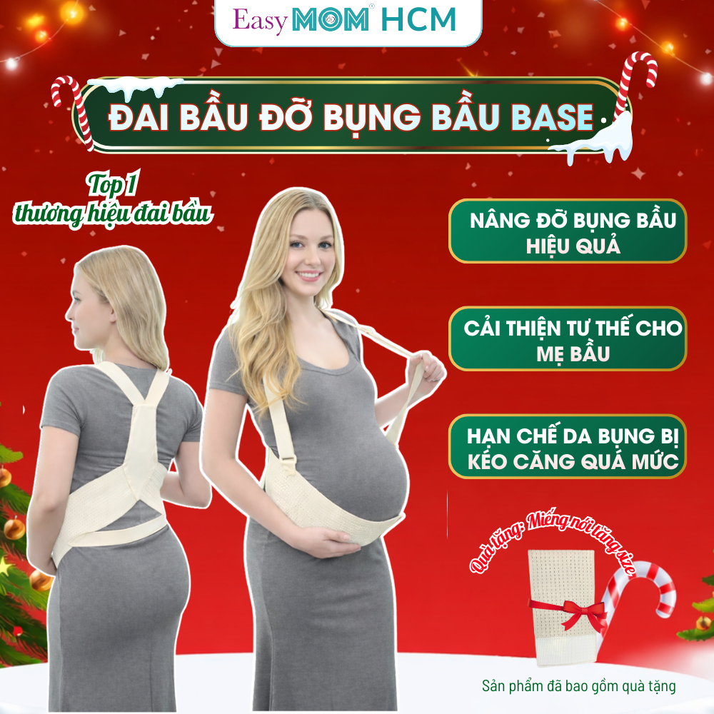 [HỎA TỐC HCM]Đai Easy MOM Base Đai Đỡ Bụng Bầu Giảm Đau Lưng Co Giãn 4 Chiều An Toàn Cho Mẹ Và Bé