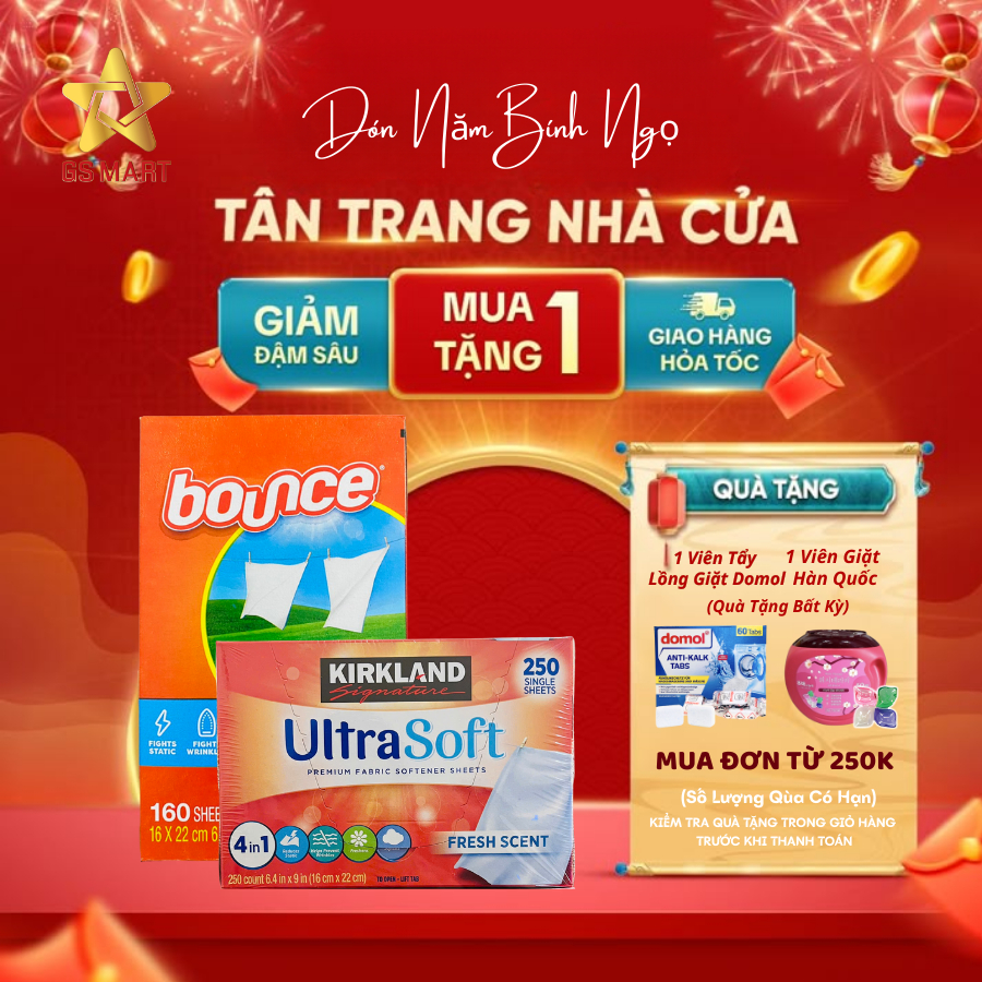  Giấy Thơm Quần Áo Bounce Mỹ 160 tờ - Giấy Thơm Quần Áo Kirkland 250 tờ làm mềm vải và chống ẩm mốc 