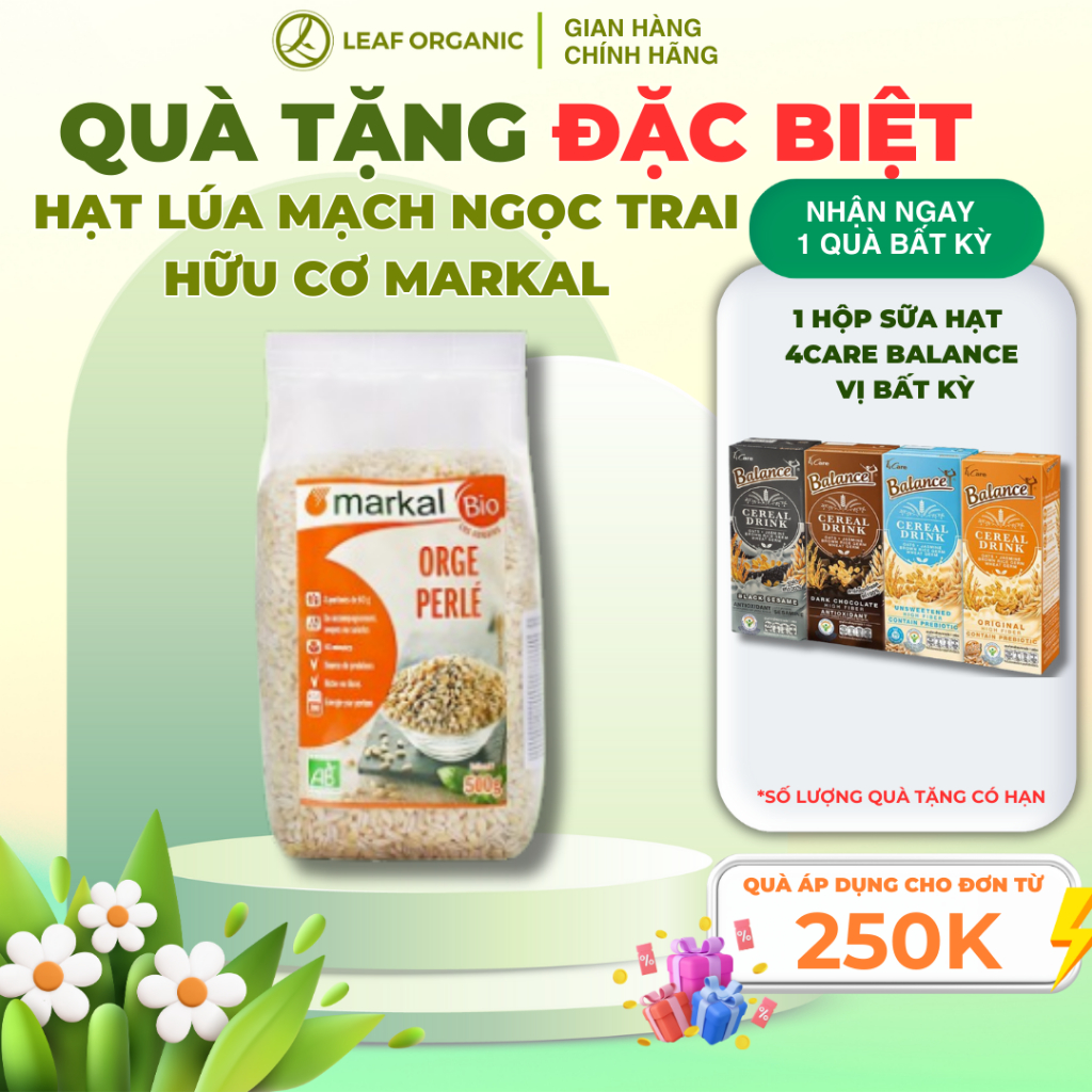 Hạt lúa mạch ngọc trai hữu cơ Markal 500g