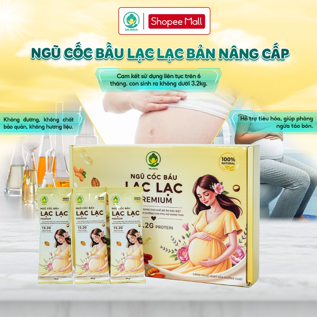 Ngũ Cốc Bầu Lạc Lạc Bản Nâng Cấp Chính Hãng Vị Thơm Ngon, Cung Cấp Dinh Dưỡng Cho Thai Kì Phát Triển
