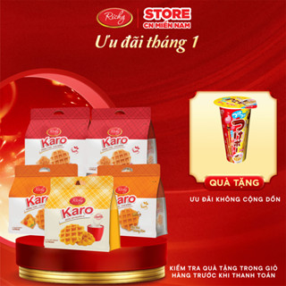   HCM | VỊ SỮA MỚI  Combo 4 bịch bánh Karo Richy trứng tươi chà bông sợi gà phô mai hoàng kim HSD 45 ngày 