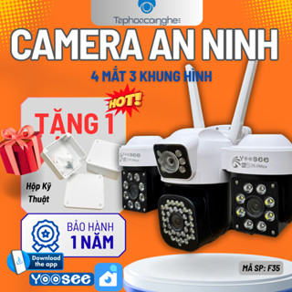  Camera Ngoài Trời Yoosee F35 4 Mắt 3 Màn Hình Mẫu Mới 26.0Mpx Hình Ảnh Rõ Ràng Camera Xoay 360 độ 