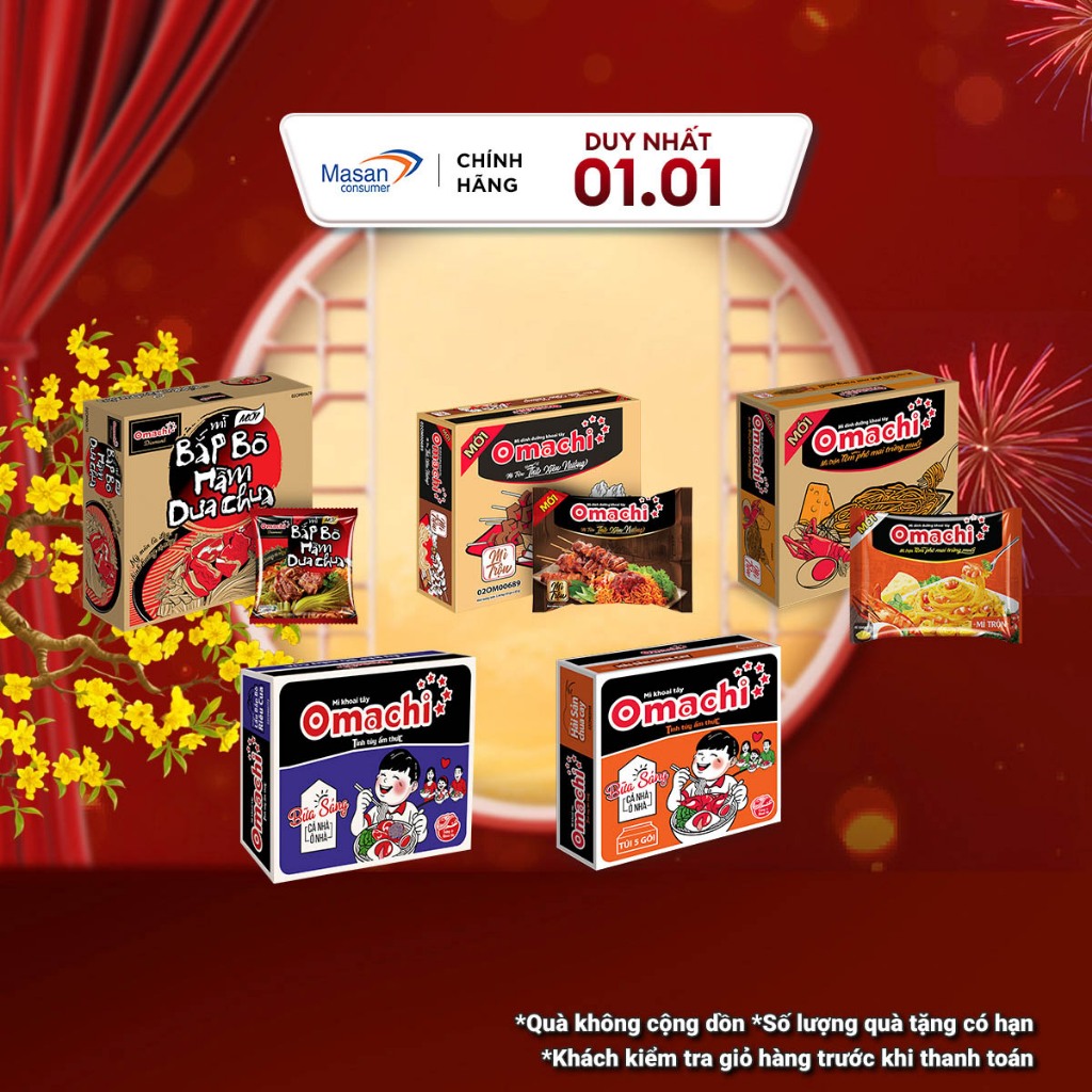   Chọn vị  Thùng Mì Omachi - 30 gói x 80gr  Bao bì có thể thay đổi theo đợt nhập hàng  
