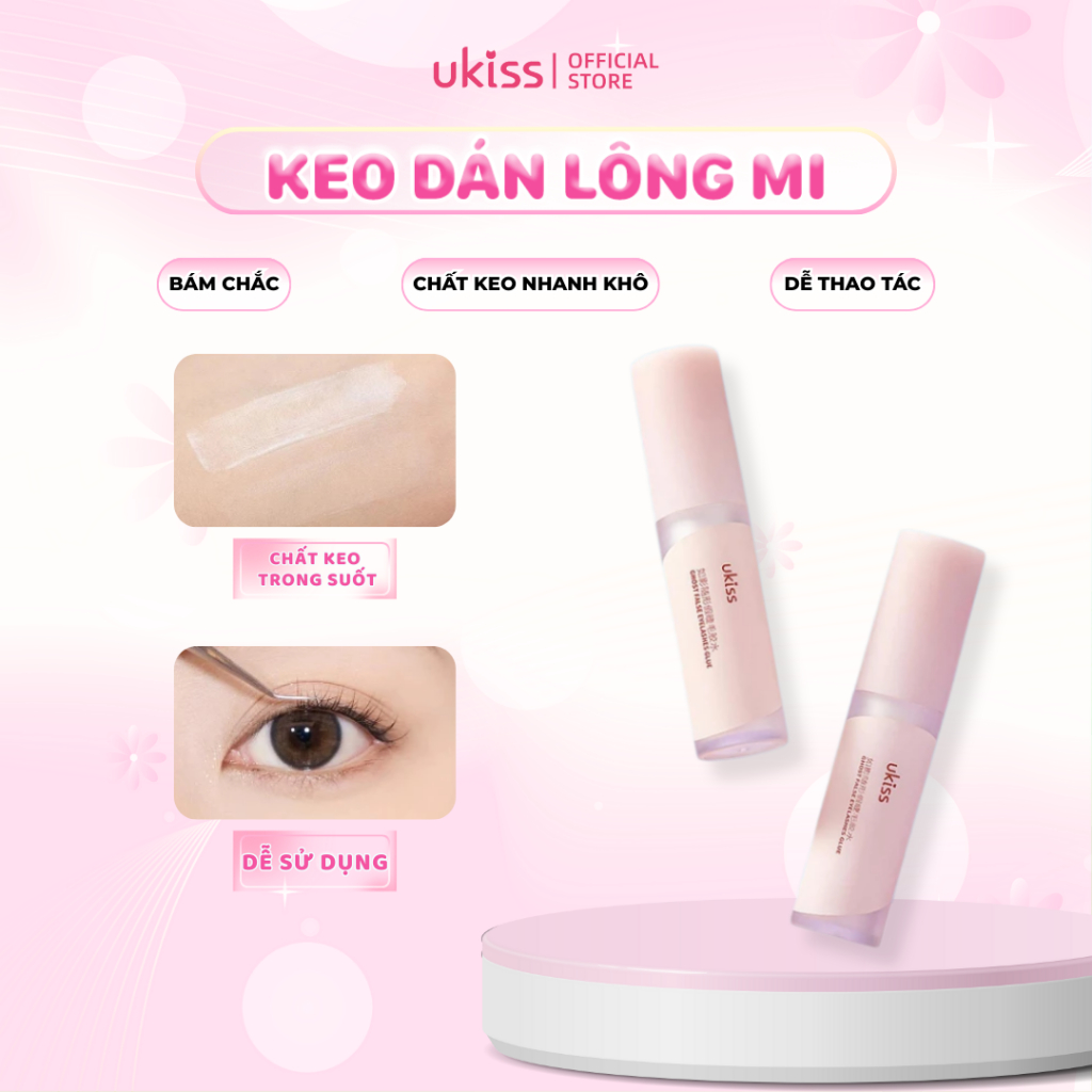 Ukiss Keo Dán Lông Mi Giả Lâu Trôi Nhanh Khô Không Gây Kích Ứng Siêu Dính 5g