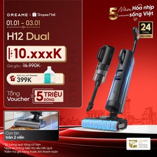  Dreame H12 Dual Máy hút bụi lau sàn không dây | lực hút 16.000Pa | cuộn lăn tràn 2 cạnh | BH 24 tháng 