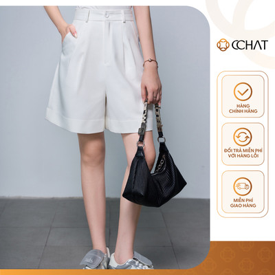 Quần Đùi Nữ 𝐂𝐂𝐇𝐀𝐓 Dáng Suông Kiểu Eyou Chất Liệu Tuytsi Cao Cấp 14ONS2005ST