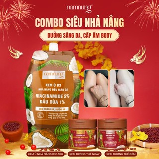  Combo Nhả Nắng Dưỡng Trắng Da Kem Ủ Kem Body Ban Ngày Và Ban Đêm Dưỡng Ẩm Sáng Mịn Da NAMNUNG 