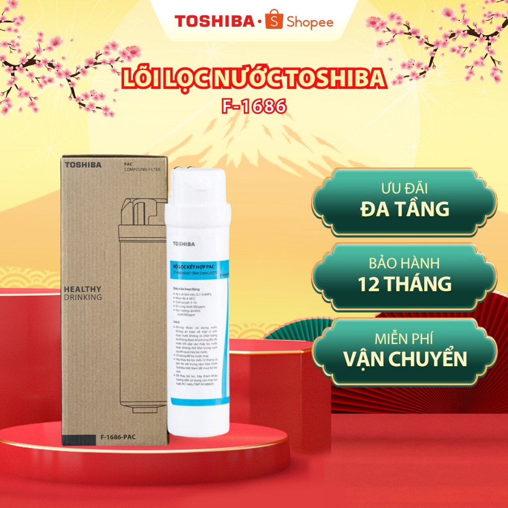 Lõi lọc nước Toshiba F-1686 - PAC - C - RO (Bộ lọc dùng cho TWP-N1686UV/1843SV) - Hàng chính hãng