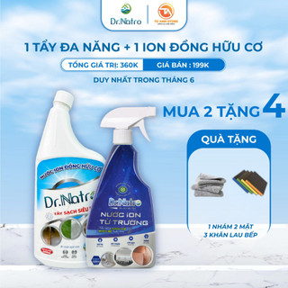  Combo Tẩy rỉ sét ố vàng trên gạch tường  1L  + Tẩy đa năng Dr Natro  500Ml  tẩy rửa mọi vết bẩn 
