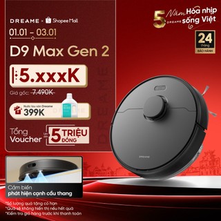  Dreame D9 Max Gen 2  D20 Robot hút bụi thông minh | Hút & lau 2 trong 1 | chổi cao su chống rối | BH 24 tháng 