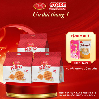   VỊ SỮA MỚI  Combo 3 bịch bánh Karo chà bông sợi gà Bánh ăn sáng Bánh kẹo Richy HSD 45 ngày 