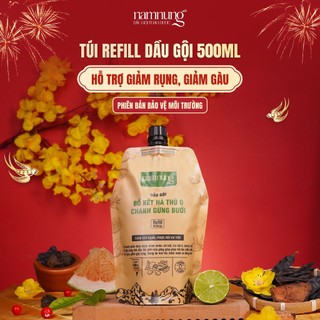  Túi REFILL Dầu Gội Thảo Dược Bồ Kết Hà Thủ Ô NAMNUNG Giảm Gãy Rụng Chắc Khỏe Tóc Túi 500ml 