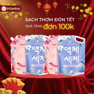  Combo 4 Túi Nước giặt Xả Nuki Blue Chính Hãng Làm Mềm Vải Hương Thơm Dịu Nhẹ An Toàn Với Da Tay 