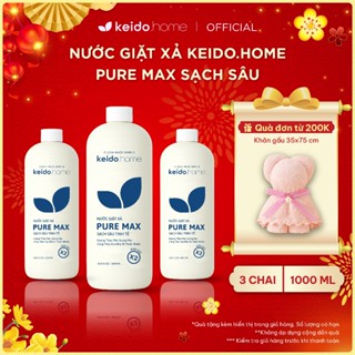 [SHOPEE SIÊU RẺ] Combo 3 Chai Nước Giặt Xả Cao Cấp Keido.home 1L – Giặt Quần Áo Thơm Lâu, An Toàn, Hiệu Quả, Dịu Nhẹ