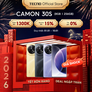  Điện thoại di động Tecno Camon 30S 8GB 256GB - Helio G100 | 5000mAh |Sạc nhanh 33W |Chính hãng 