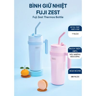 [KHẮC TÊN] Bình giữ nhiệt Fuji Zest, Có 2 Cách Uống Đa Dạng, Dễ Sử Dụng