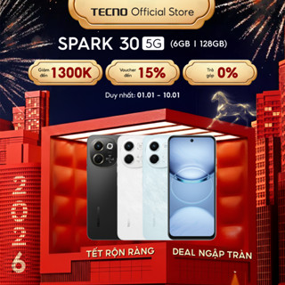  Điện Thoại Tecno Spark 30 5G |  6+6 GB 128GB | Camera 108MP | Màn Hình 6.67" 120Hz |Chính Hãng 